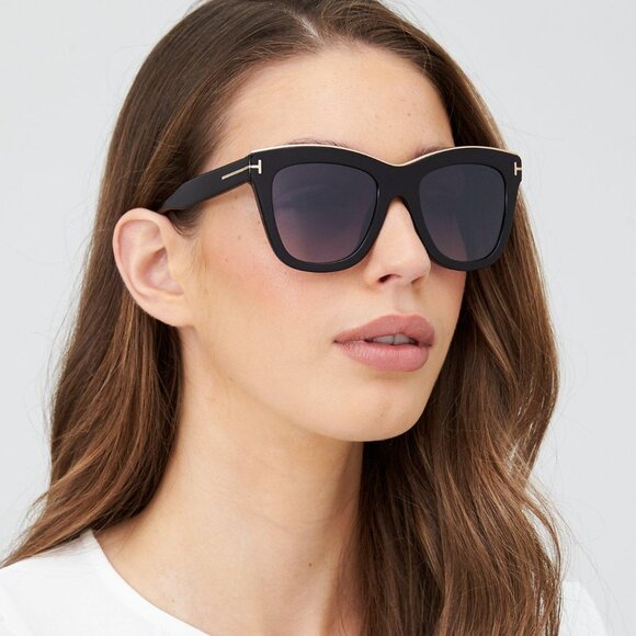 Tom Ford Women Sunglasses Black Gradient Smoke Cat Eye FT0685 01C BRAND NEW - Picture 12 of 13